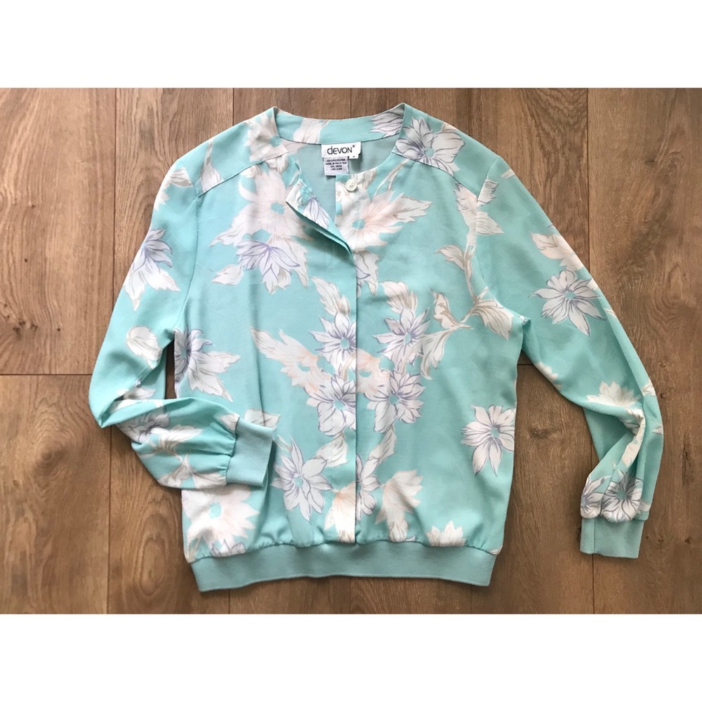 Vintage semi- sheer Floral Blouse